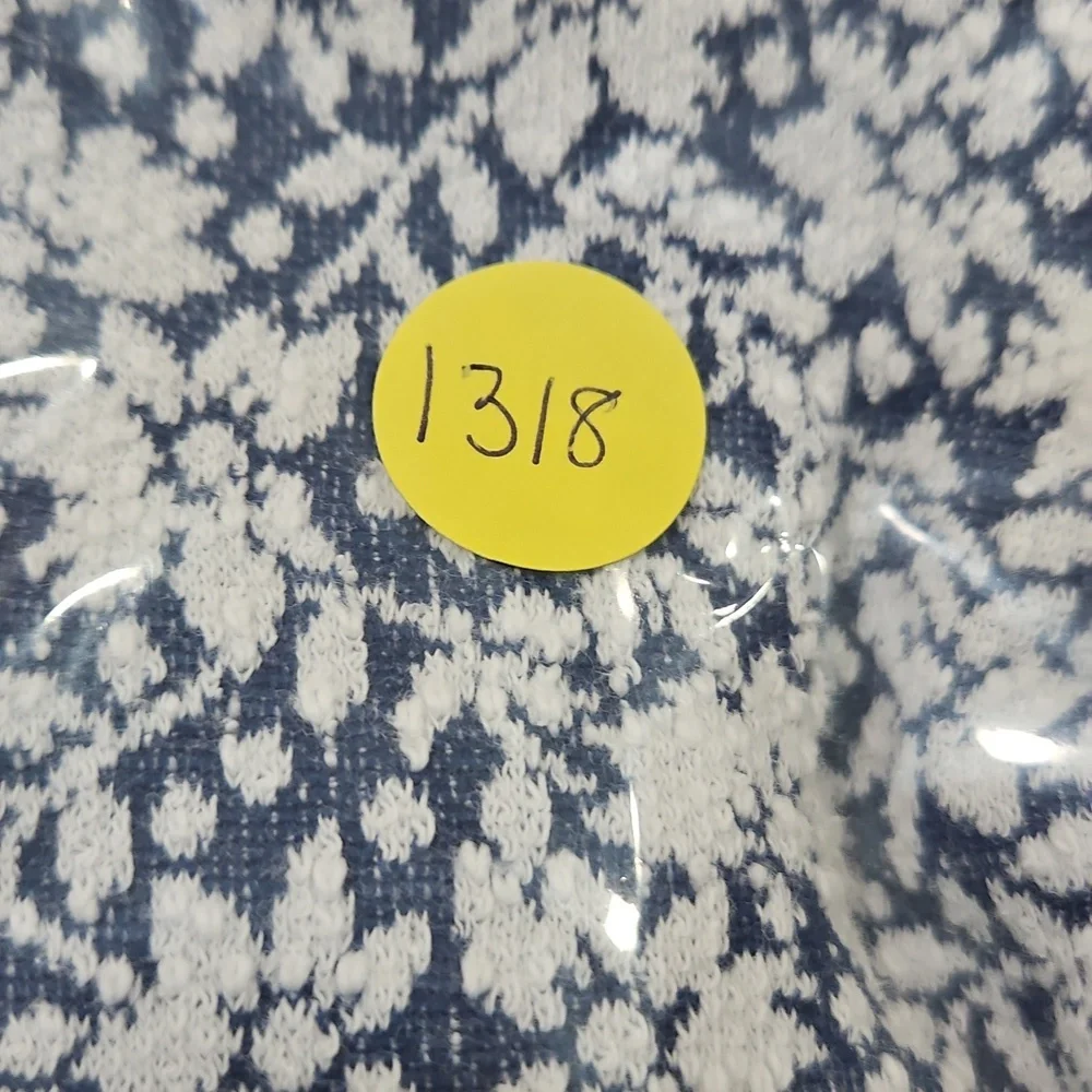 Madewell Blue Embossed Floral Square Neck Top Sz M